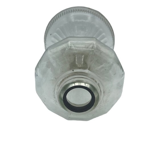 Vintage Clear Pressed Glass KErosene Lamp Base 8.25 Inch Tall - Picture 4 of 6